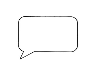 Speech Bubble with Rounded Corners Isolated on White Background