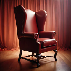 red leather armchair