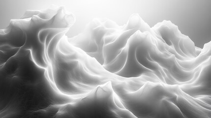 Obraz premium Abstract White Waves in Minimalist Design. Generative AI