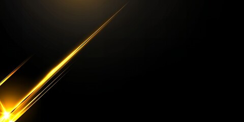 Abstract Golden Light Streaks on Black Background Modern Design Element