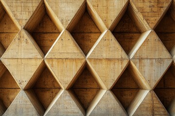 Tan concrete wall, geometric diamond pattern.