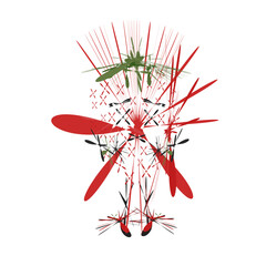 Abstract red color on a white background