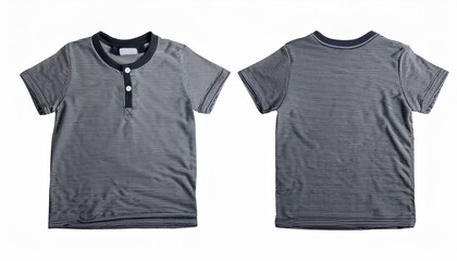 Grey kids t-shirt front and back mock-up isolated on white background with clipping path. Generated image