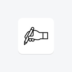 Holding Pen line icon , vector, pixel perfect, illustrator file