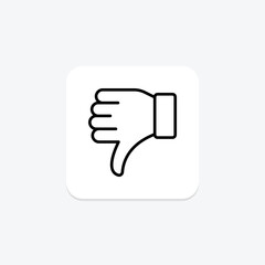 Dislike Hand line icon , vector, pixel perfect, illustrator file