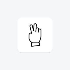 Peace Hand line icon , vector, pixel perfect, illustrator file