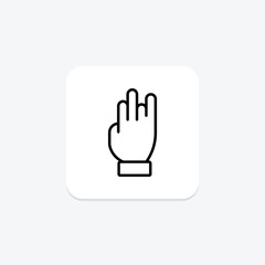 Three Finger line icon , vector, pixel perfect, illustrator file
