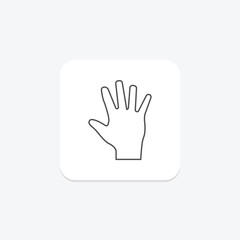 Palm Hand thinline icon , vector, pixel perfect, illustrator file