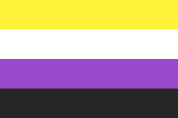 Obraz premium NON BINARY Flag. Pride Flag. LGBTQ+. Pride Parade. Multicolored LGBTQIA linear flag.