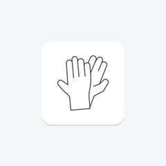 High Five Hand thinline icon , vector, pixel perfect, illustrator file