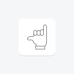 Call Hand thinline icon , vector, pixel perfect, illustrator file