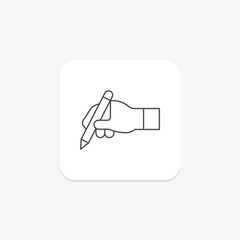 Holding Pen thinline icon , vector, pixel perfect, illustrator file