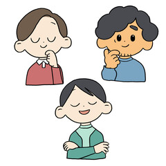 手描き：想像をはたらかせる男性たち