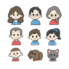 手描き：家族のアイコン