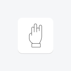 Three Finger thinline icon , vector, pixel perfect, illustrator file