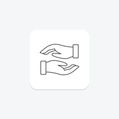 Hug Hands thinline icon , vector, pixel perfect, illustrator file