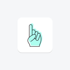 Pointing Up Finger color shadow thinline icon , vector, pixel perfect, illustrator file