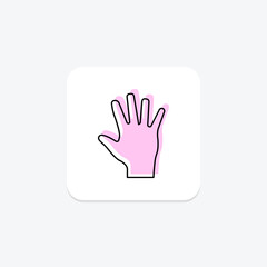 Palm Hand color shadow thinline icon , vector, pixel perfect, illustrator file
