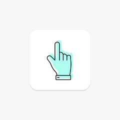 Index Finger color shadow thinline icon , vector, pixel perfect, illustrator file