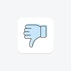 Dislike Hand color shadow thinline icon , vector, pixel perfect, illustrator file