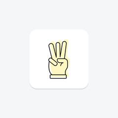 Three Finger color shadow thinline icon , vector, pixel perfect, illustrator file