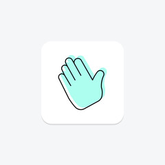 Bye Hand color shadow thinline icon , vector, pixel perfect, illustrator file