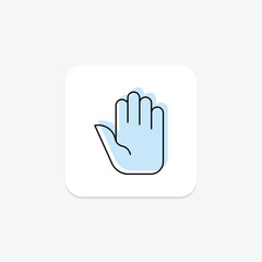 Stop Hand color shadow thinline icon , vector, pixel perfect, illustrator file