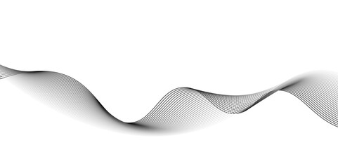 Abstract white background with black wave line.Background pattern seamless luxury black wave,vector design speed lines on transparent ribbon isolated Undulate Wave Swirl,colorful futuristic sound tran