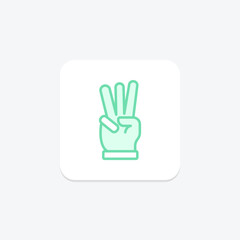 Three Finger duotone line icon , vector, pixel perfect, illustrator file