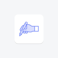 Holding Pen duotone line icon , vector, pixel perfect, illustrator file
