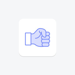 Fist duotone line icon , vector, pixel perfect, illustrator file