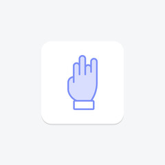 Three Finger duotone line icon , vector, pixel perfect, illustrator file