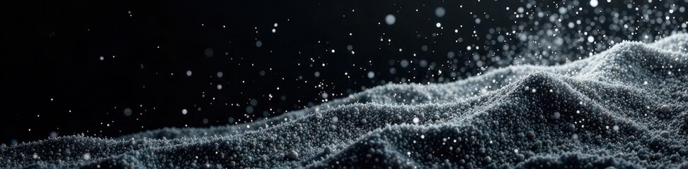 Abstract Black White Snow Texture on Black Background for Overlay, Geometric Shape, Visual Effect