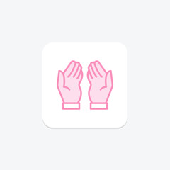 Cupped Hand duotone line icon , vector, pixel perfect, illustrator file
