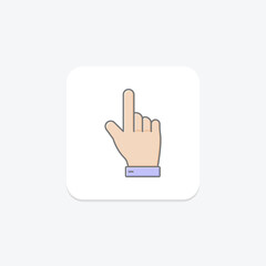 Index Finger lineal color icon , vector, pixel perfect, illustrator file