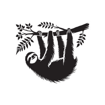 Three Toed Sloth Silhouette