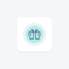 Cupped Hand color circle icon , vector, pixel perfect, illustrator file