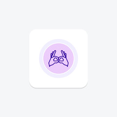 Hand Heart color circle icon , vector, pixel perfect, illustrator file