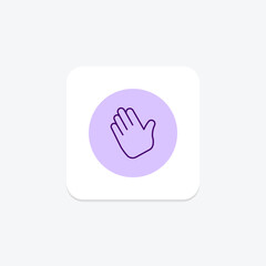 Bye Hand pentaglow , vector, pixel perfect, illustrator file