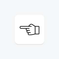 Gun Finger line icon, vector, pixel perfect, illustrator file
