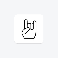 Rock Hand line icon , vector, pixel perfect, illustrator file