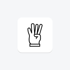Four Fingers line icon , vector, pixel perfect, illustrator file