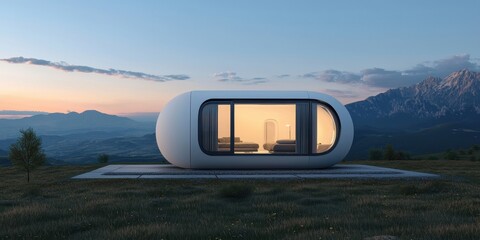 Modern Pod House in Scenic Mountain Landscape