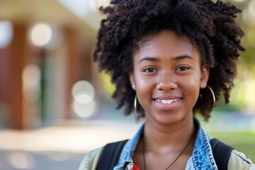 Fototapeta premium Portrait of a high school African American female student