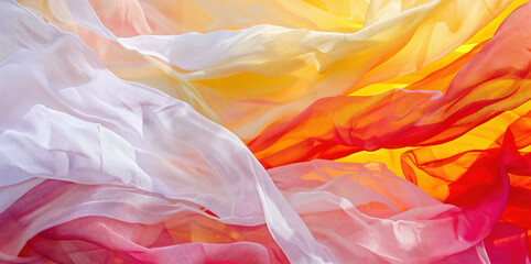 Abstract color gradient with flowing fabric textures and vibrant hues