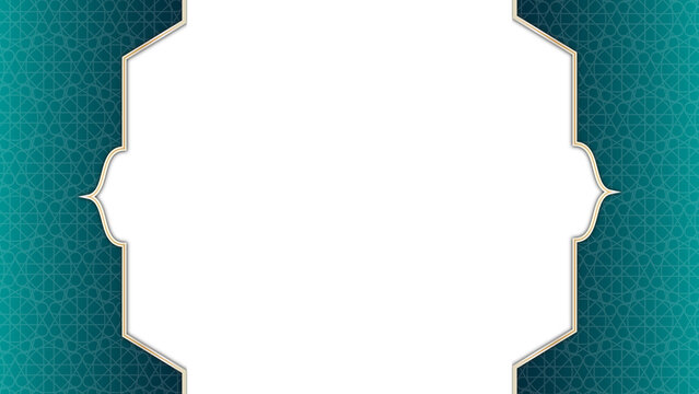 Meraj un nabi islamic frame with lantern ramadan kareem arabic border flyer poster design