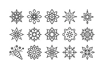 WebBlack Silhouette Mandala Icon Set Vector Illustration