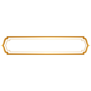 Luxury golden arabic islamic text box title frame border set with ornamental illustration