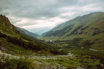Beautiful green valley in the mountains
