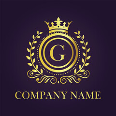Letter G luxury gold logo concept